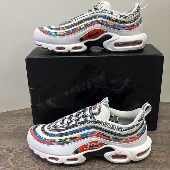 Nike Air Max Plus 97 “305 Miami” Sneakers White Black Habanero Red – Size 8.5 main image 11